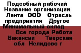 Подсобный рабочий › Название организации ­ Лента, ООО › Отрасль предприятия ­ Другое › Минимальный оклад ­ 22 500 - Все города Работа » Вакансии   . Тверская обл.,Нелидово г.
